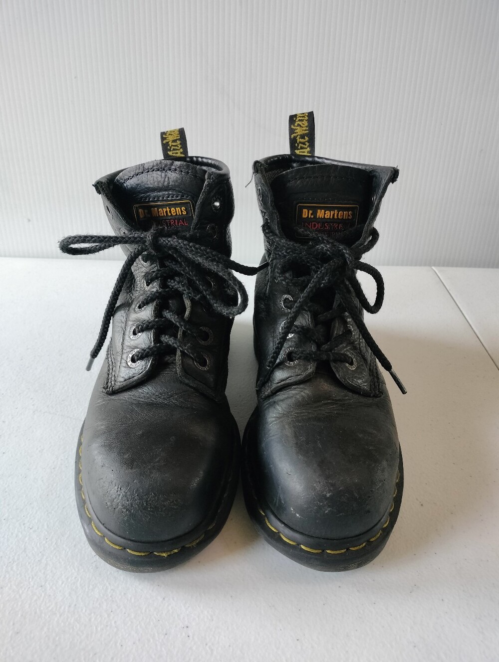 Doc Dr Martens Industrial Steel Toe Womens 6 Black Safety Boots ASTM F2413-11